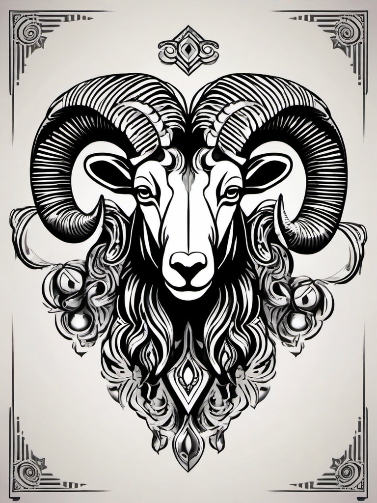 aries ram tattoo ideas  simple vector color tattoo