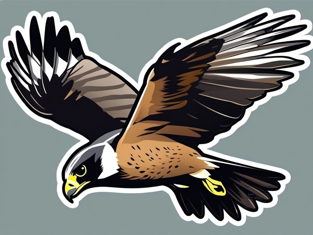 Peregrine Falcon Sticker - A peregrine falcon in flight with remarkable speed, ,vector color sticker art,minimal