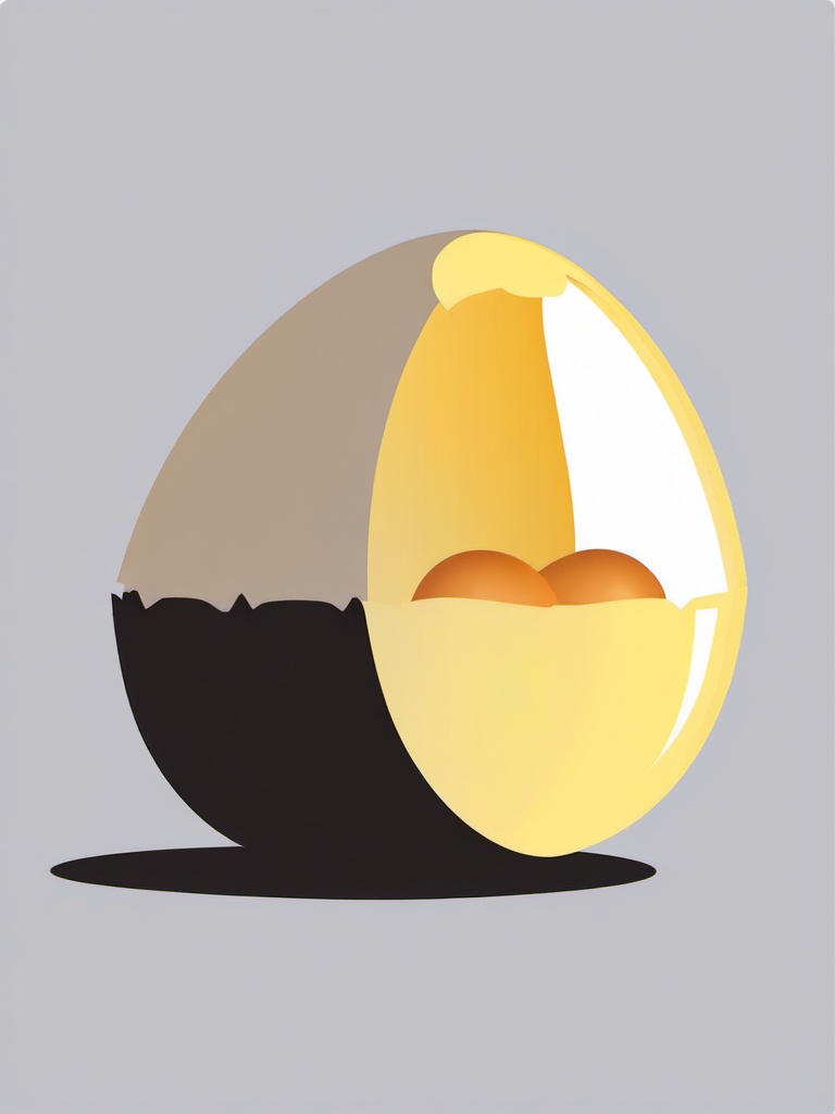 Egg clipart - egg hatching with a chick inside  color,minimalist,vector clipart