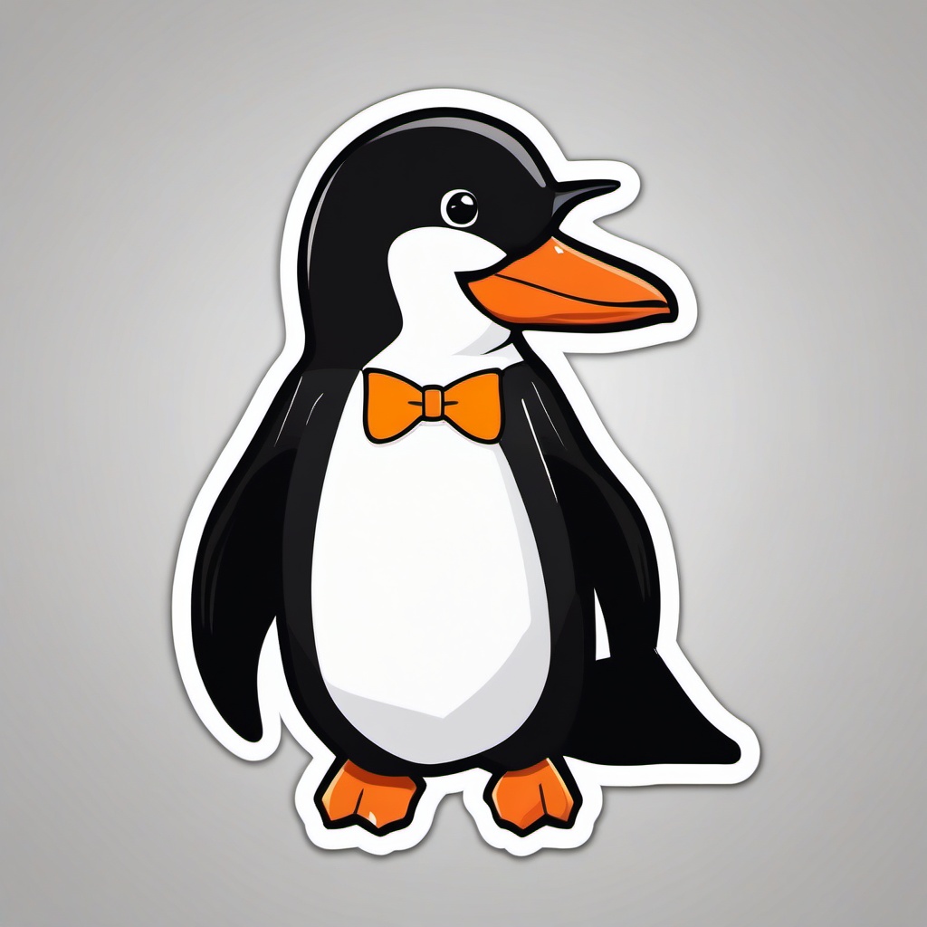 Gentoo Penguin Sticker - A dapper Gentoo penguin in a tuxedo, ,vector color sticker art,minimal