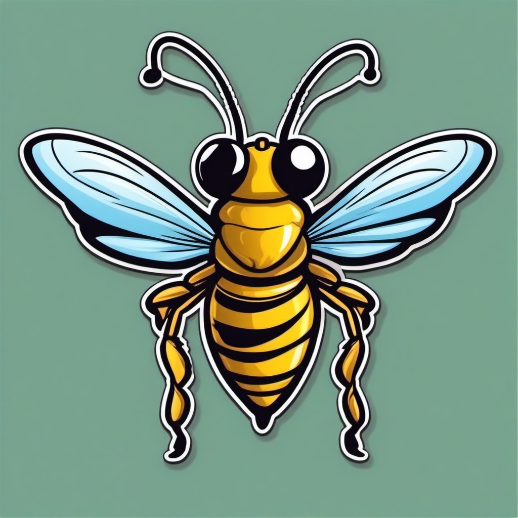 Hornet cartoon - buzzing insect with a sting  cartoon sticker style