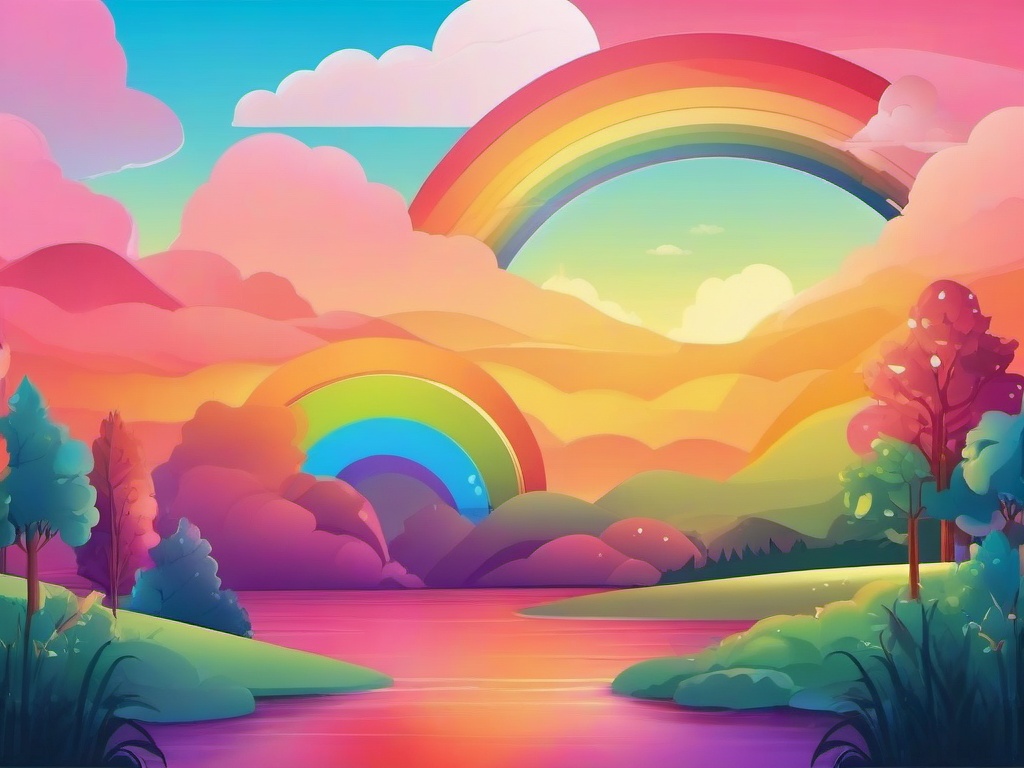 Rainbow Scene Background  