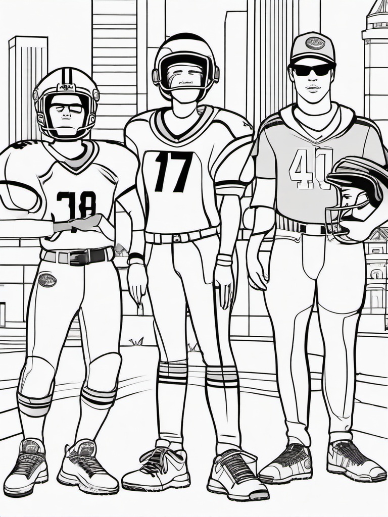 Football Spirit Day Coloring Pages - Students Wearing Football Spirit Attire  minimal black outline printable sheet, coloring page