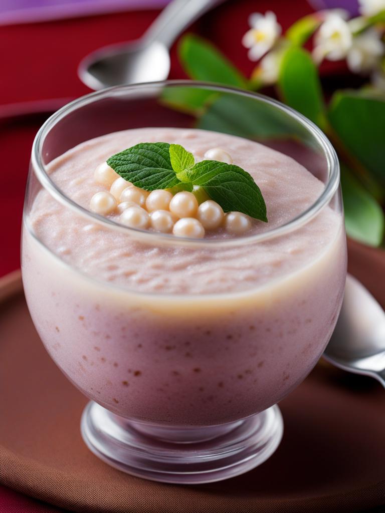 Taro Tapioca Pudding, Creamy Taro Pudding With Tapioca