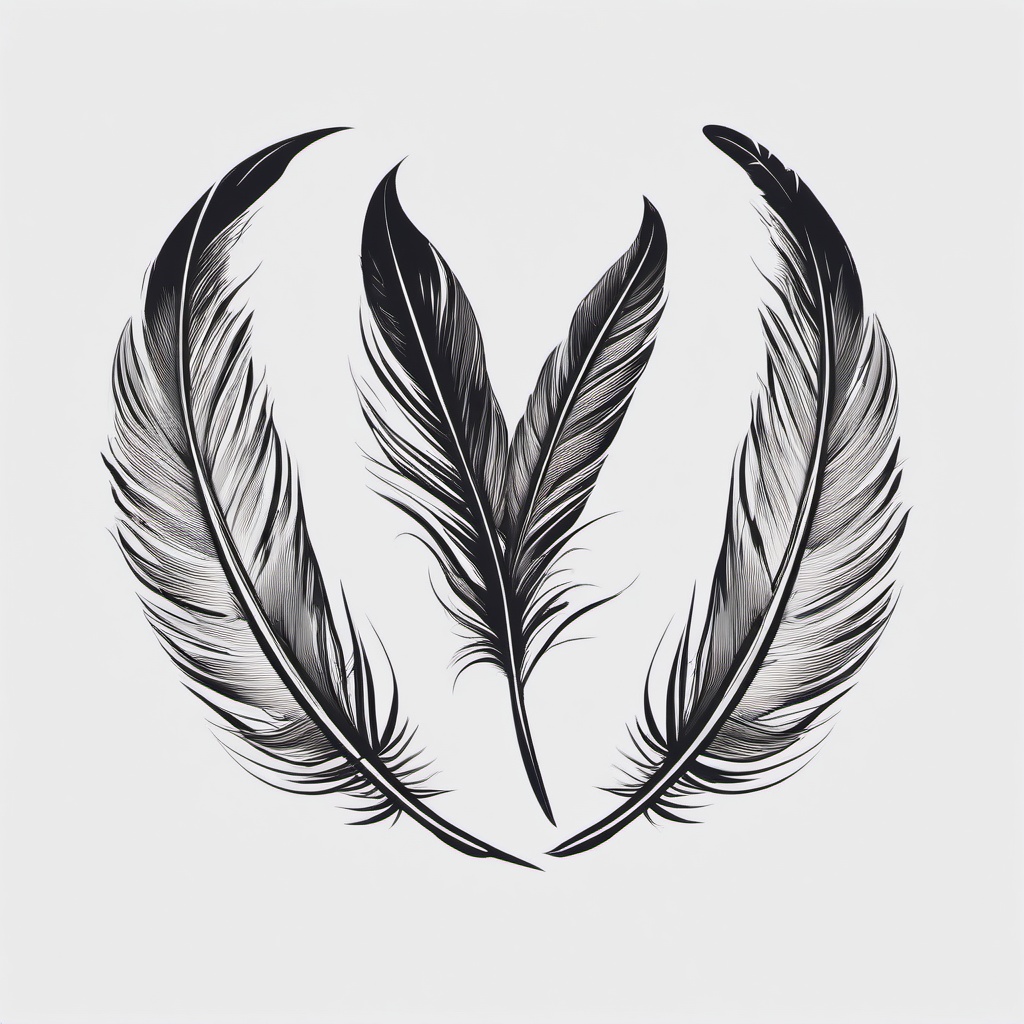 Cross Feather Tattoo - Combination of a cross and feather.  simple vector tattoo,minimalist,white background