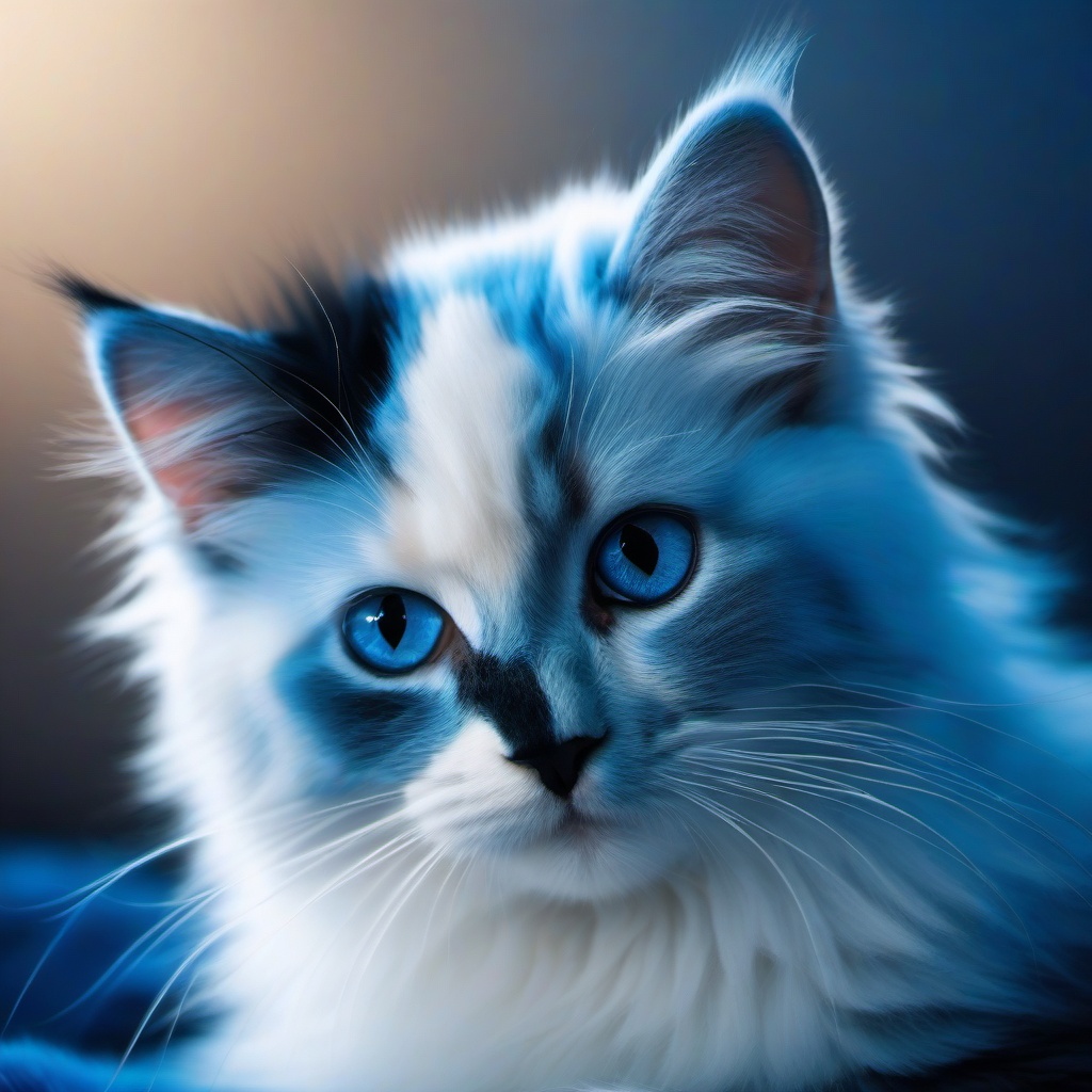 Cat Background Wallpaper - blue fluffy background  