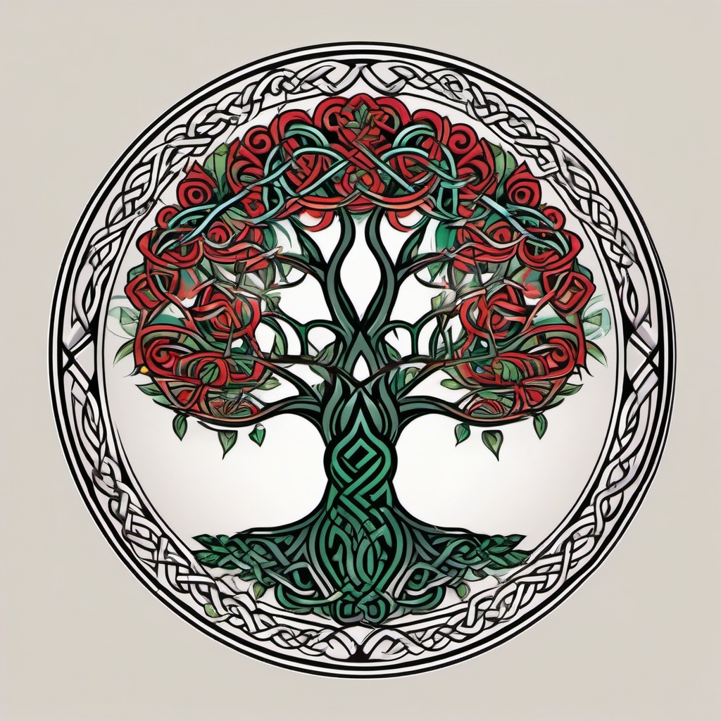 tattoo celtic tree of life  simple vector color tattoo