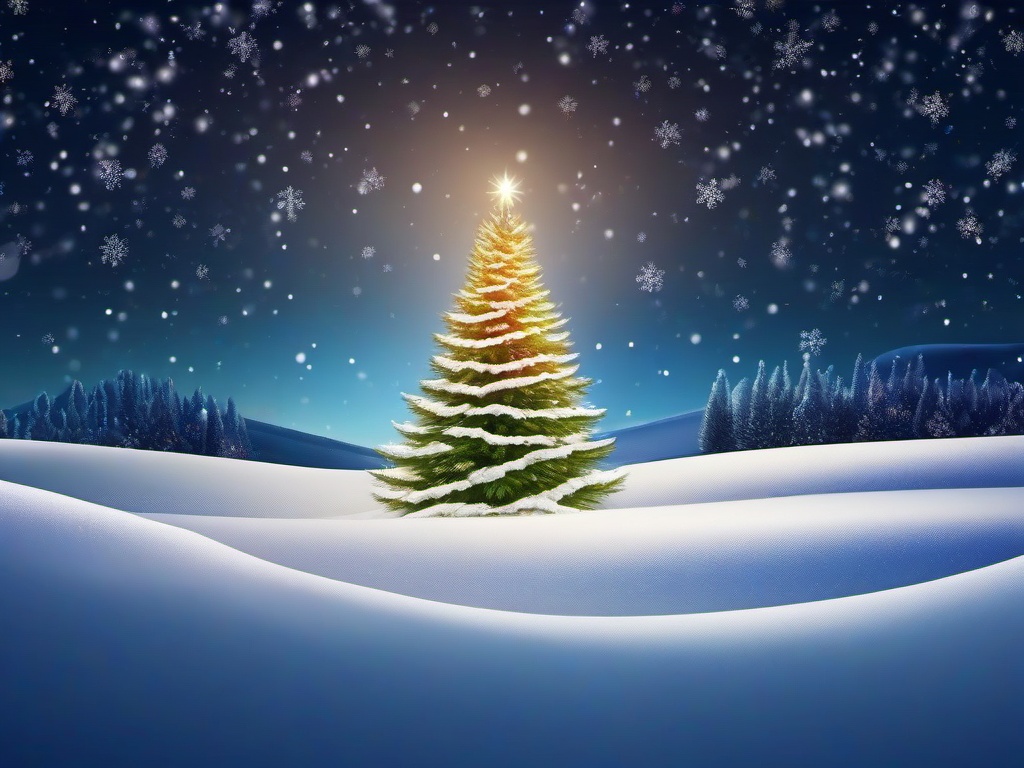 Christmas Tree Snow Background  