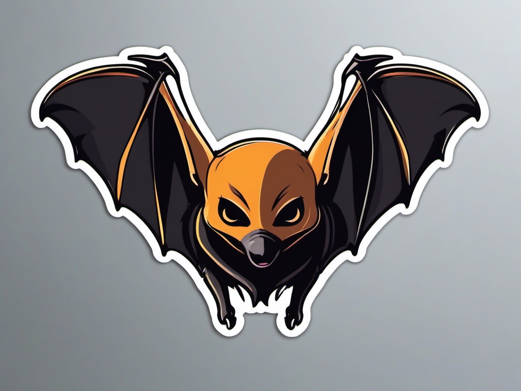 Bat Sticker - A bat hanging upside down, ,vector color sticker art,minimal