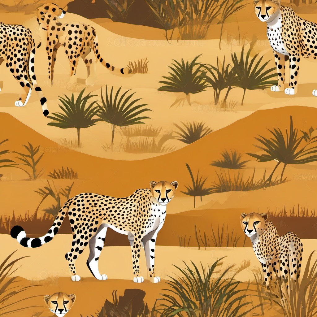 Cute Cheetah in the African Savannah  clipart, simple