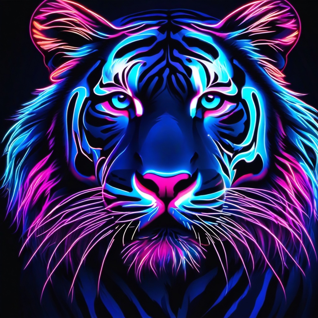 Neon Background Wallpaper - Blue Neon Tiger Wallpaper