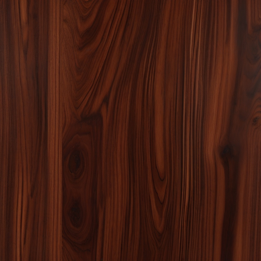 Rosewood with a rich, reddish-brown hue and an exotic, polished surface top view, product photoshoot realistic background, hyper detail, high resolution