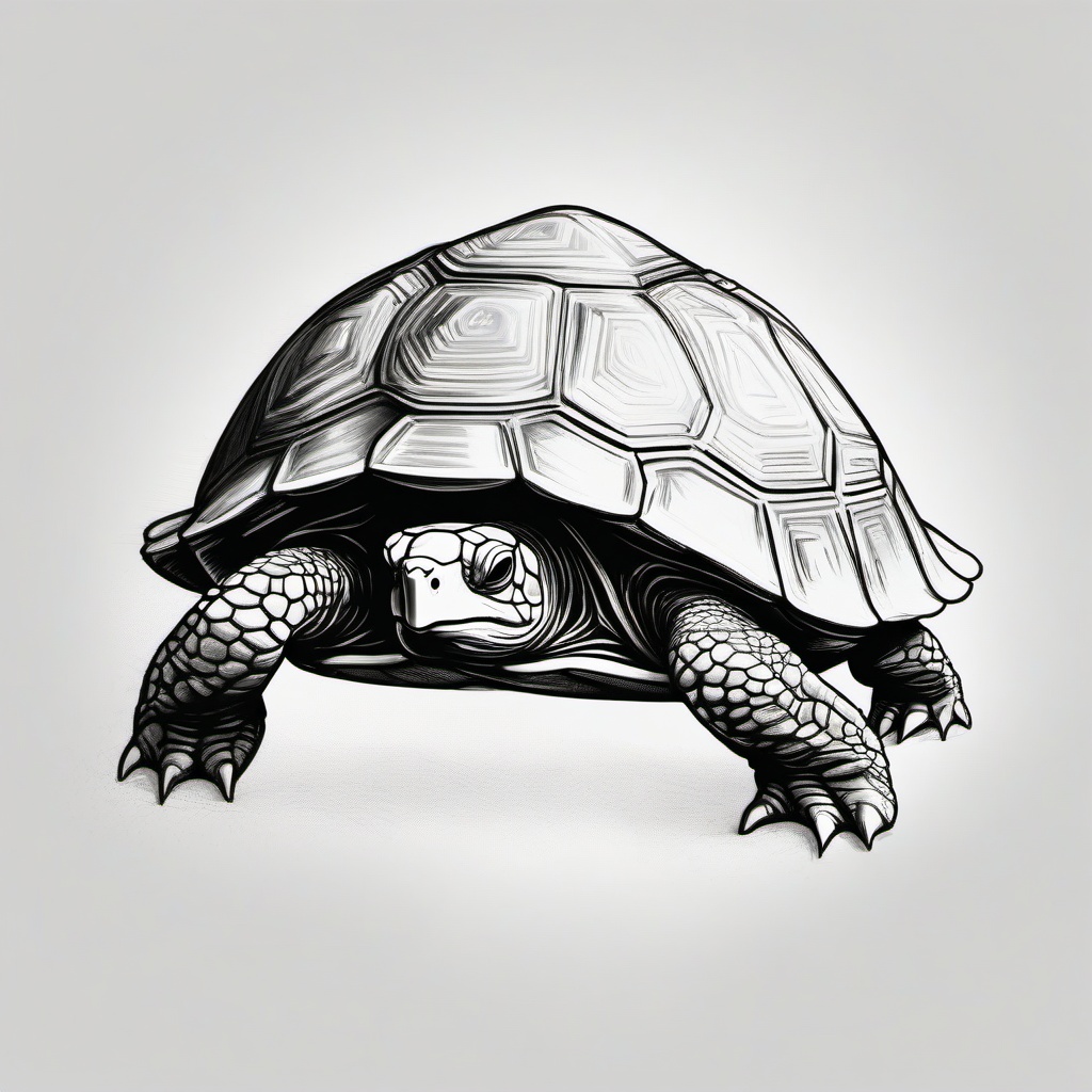 sketch of a turtle  minimal rough sketch scribbles,doodles,black and white