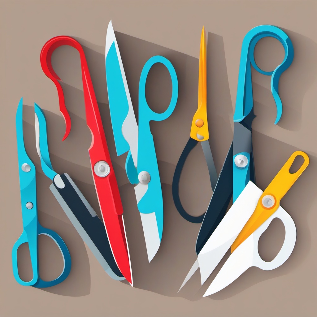 Scissors clipart - cartoon scissors cutting through paper  color,minimalist,vector clipart