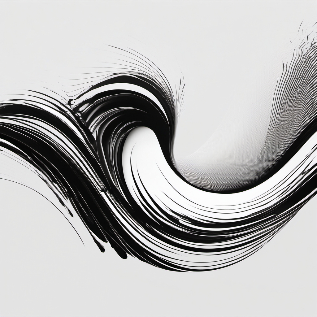 Abstract bullet waves ink. Dynamic motion in the trajectory of impact.  minimalist black white tattoo style