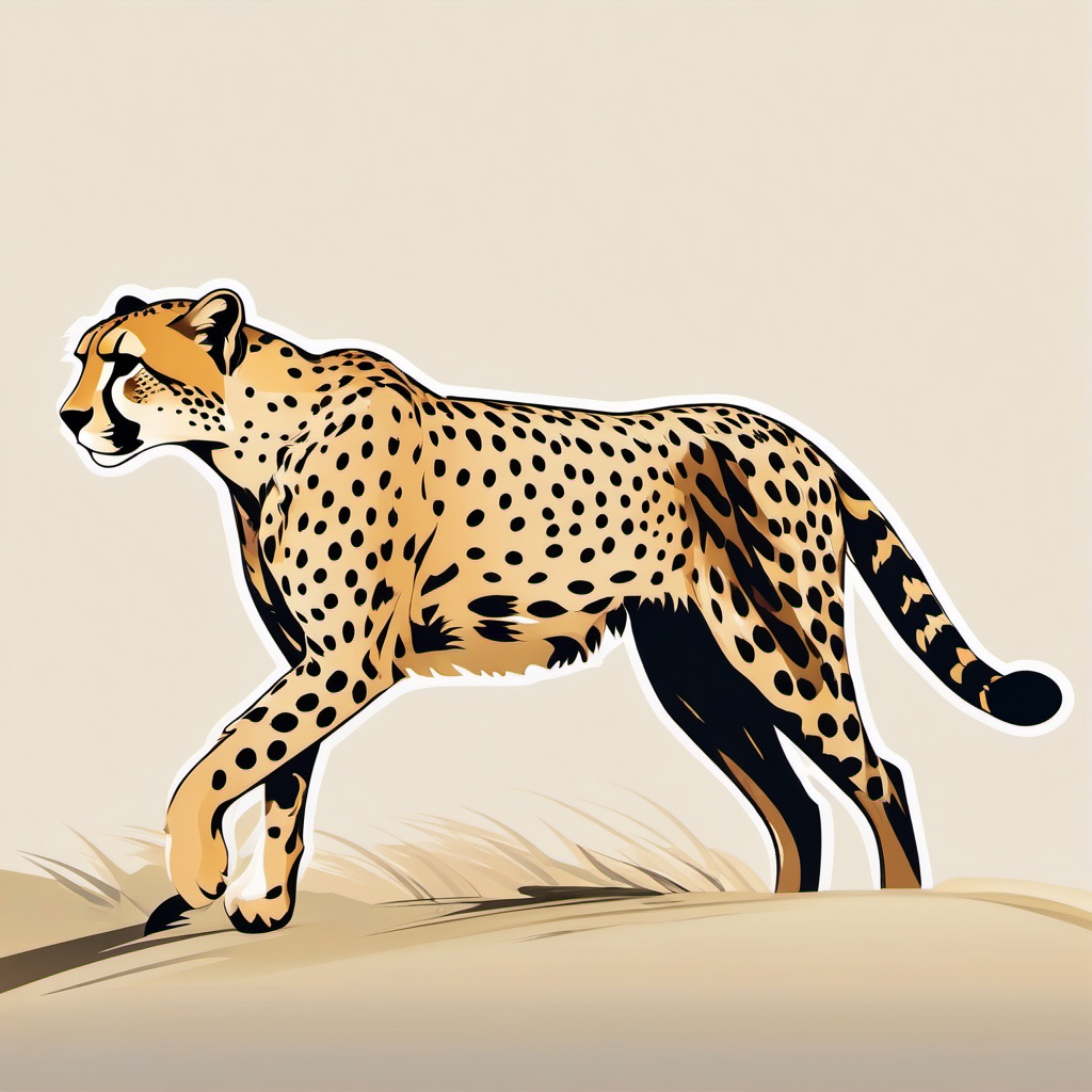 Cheetah clipart - Fastest land animal known for sprinting, ,vector color clipart,minimal