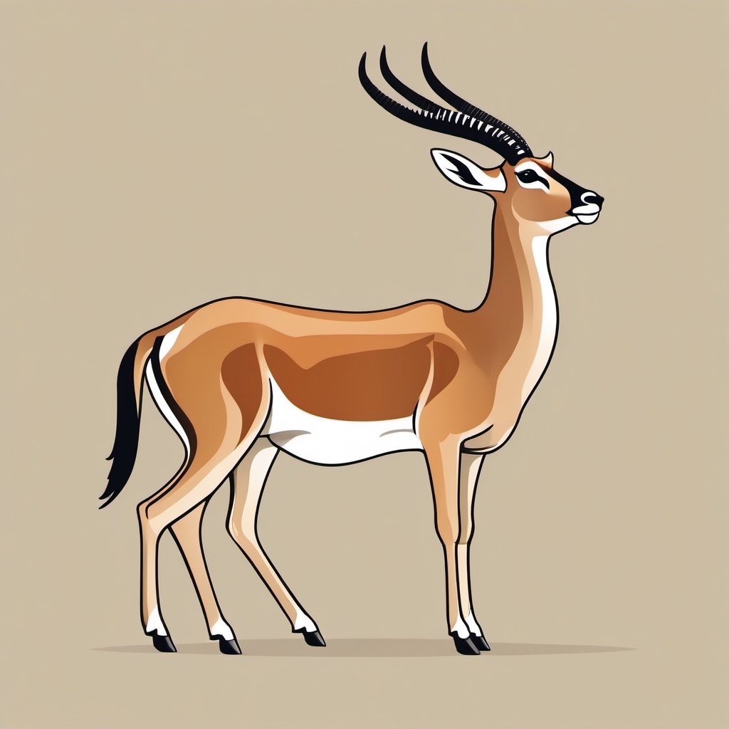 Gazelle clipart - Graceful antelope species found on the savannah, ,vector color clipart,minimal