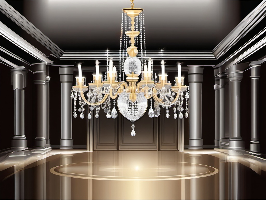 Crystal Chandelier Clipart - A crystal chandelier sparkling with elegance and opulence, lighting up grand ballrooms.  color clipart, minimalist, vector art, 