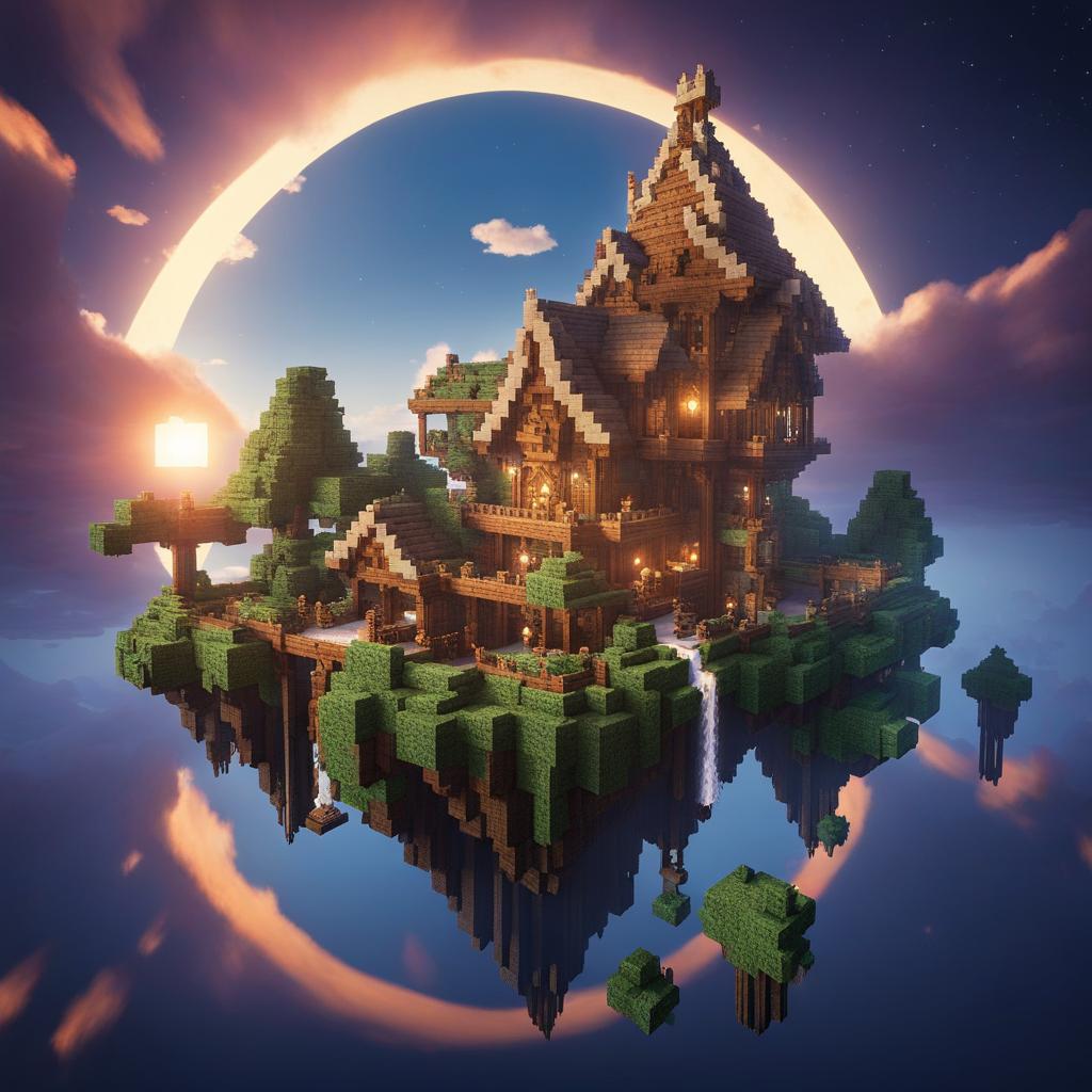 floating magical academy in the sky - minecraft house design ideas 