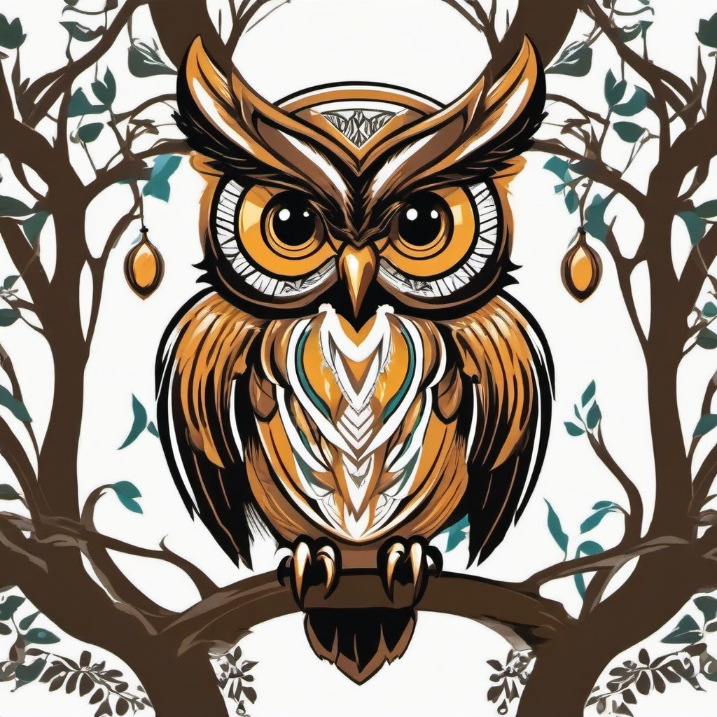 Owl Temporary Tattoos - Experiment with the allure of owls through temporary owl tattoos.  simple color tattoo,vector style,white background