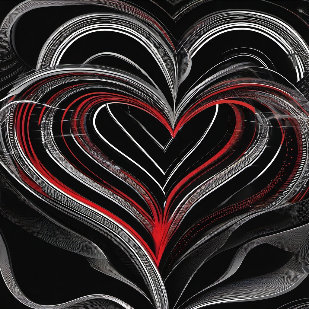 black background with red heart  