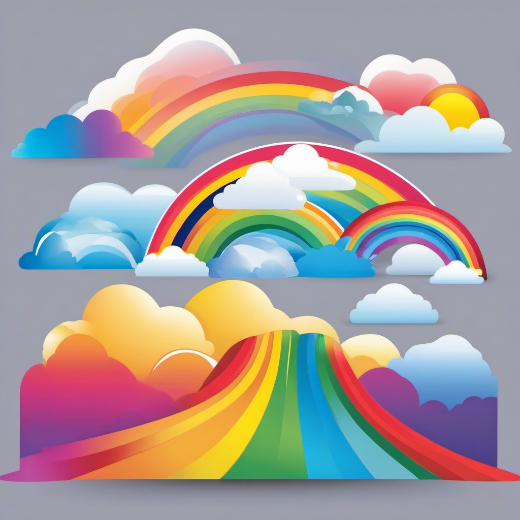 Rainbow Clipart - A brilliant rainbow in the sky.  color clipart, minimalist, vector art, 