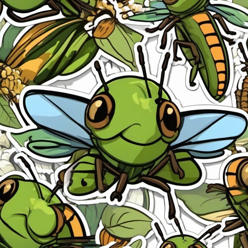 Locust cartoon - swarming, plant-eating insect  cartoon sticker style