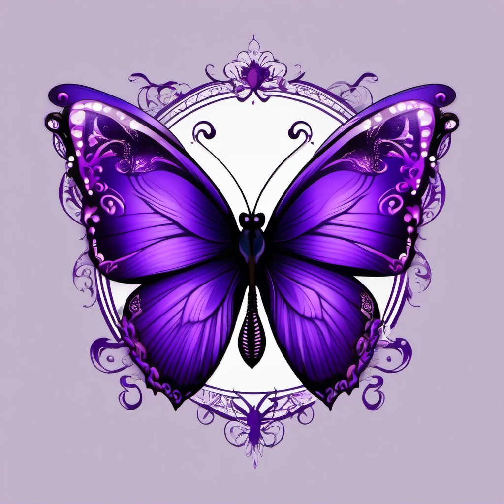 purple butterfly tattoo small  