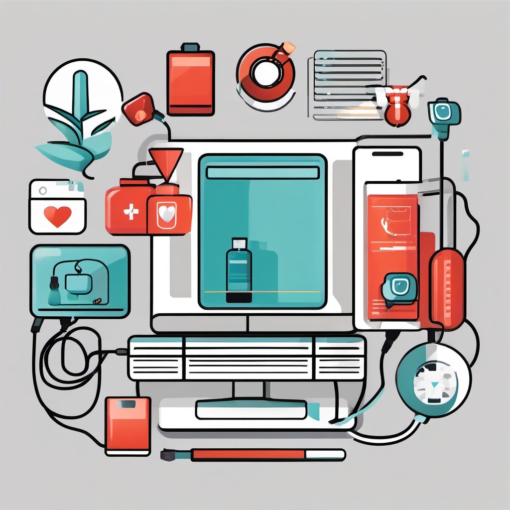 Telemedicine clipart - Telemedicine and remote healthcare, ,vector color clipart,minimal