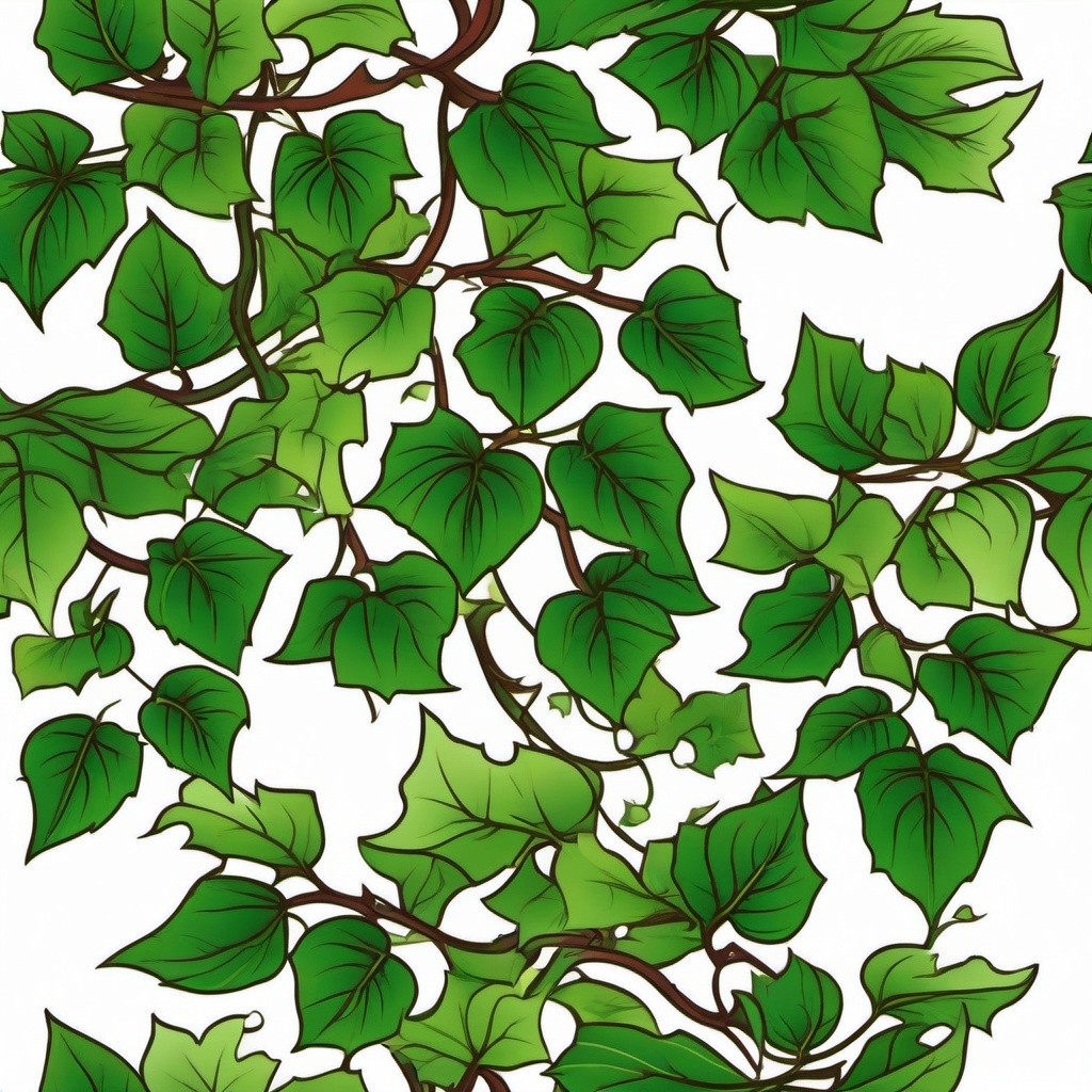 tattoo of ivy vines  simple vector color tattoo