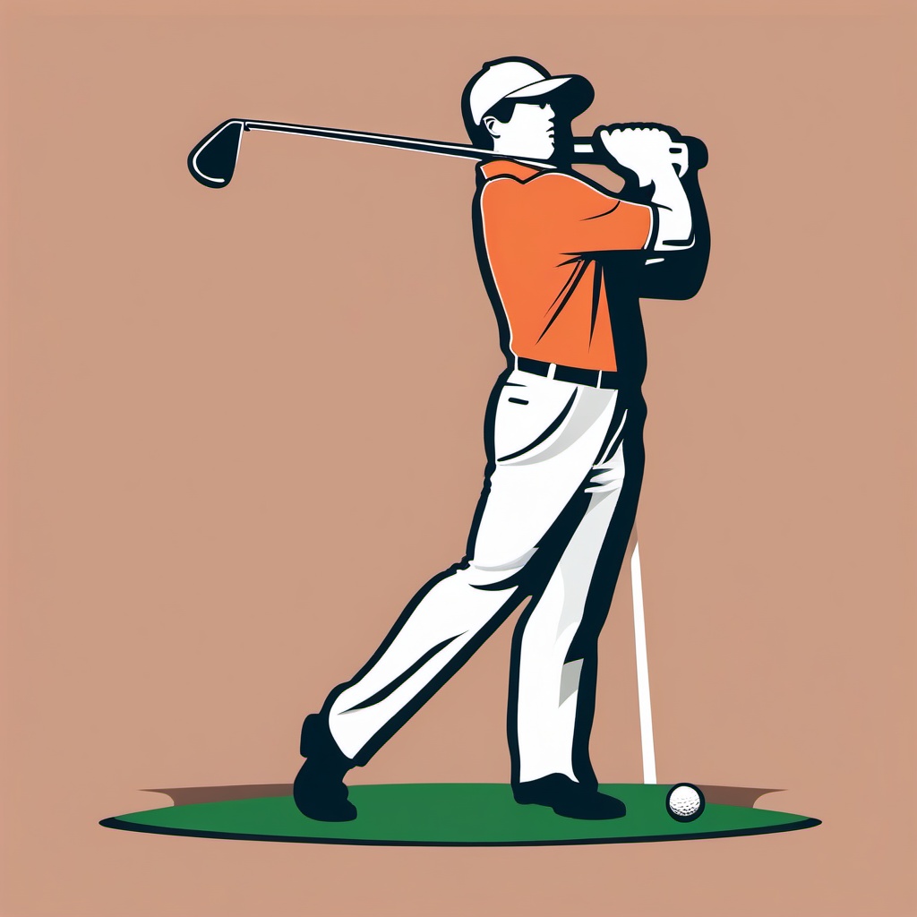 Golf Club Clipart - A golf club ready for a precise swing.  color vector clipart, minimal style