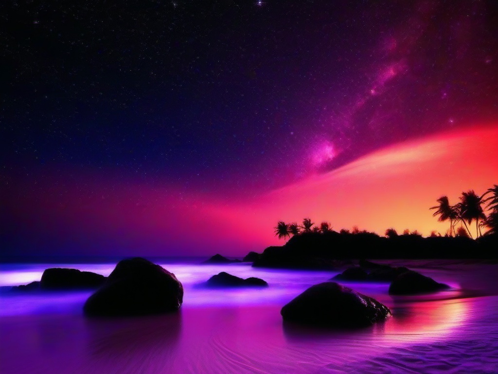 Beach Night Sky Wallpaper  ,desktop background wallpaper