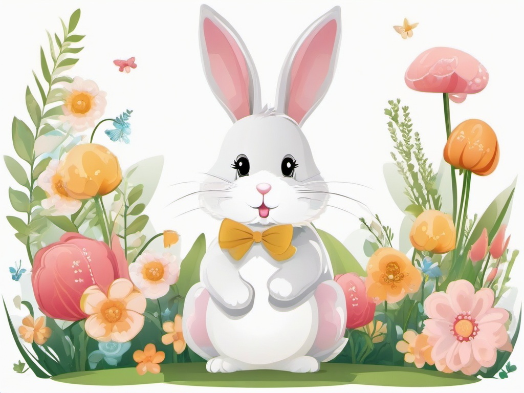 Bunny clipart - bunny in a whimsical cartoon style  