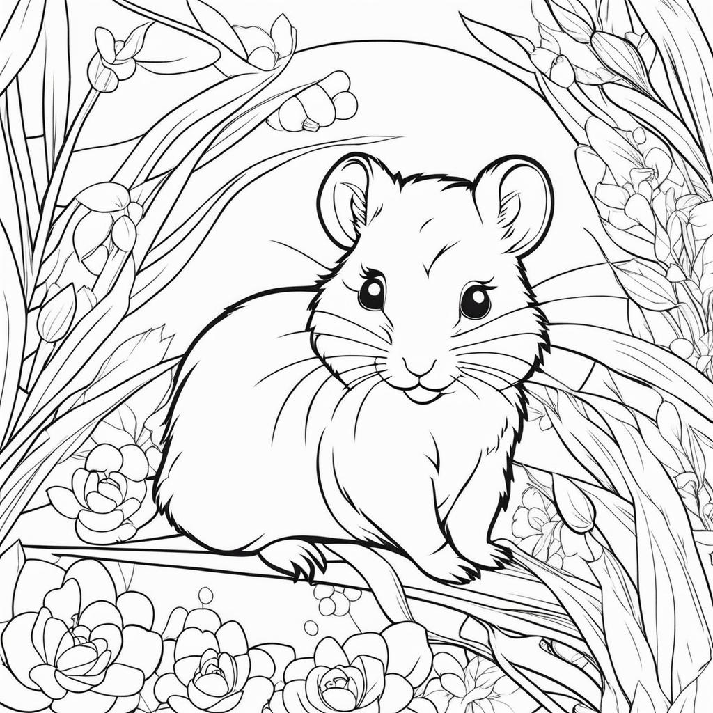 hamsters cute animals coloring page 