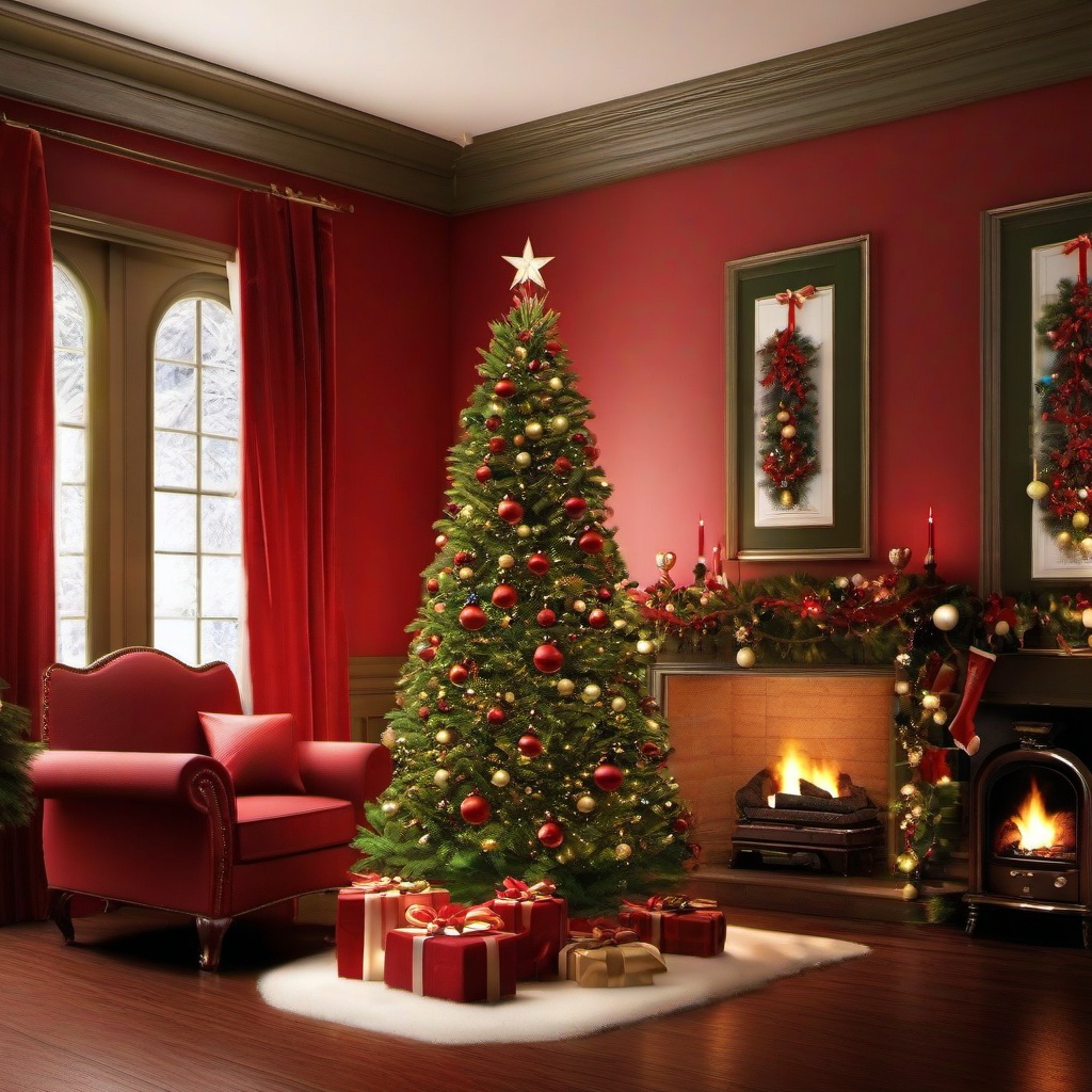 Christmas Background Wallpaper - christmas tree living room background  