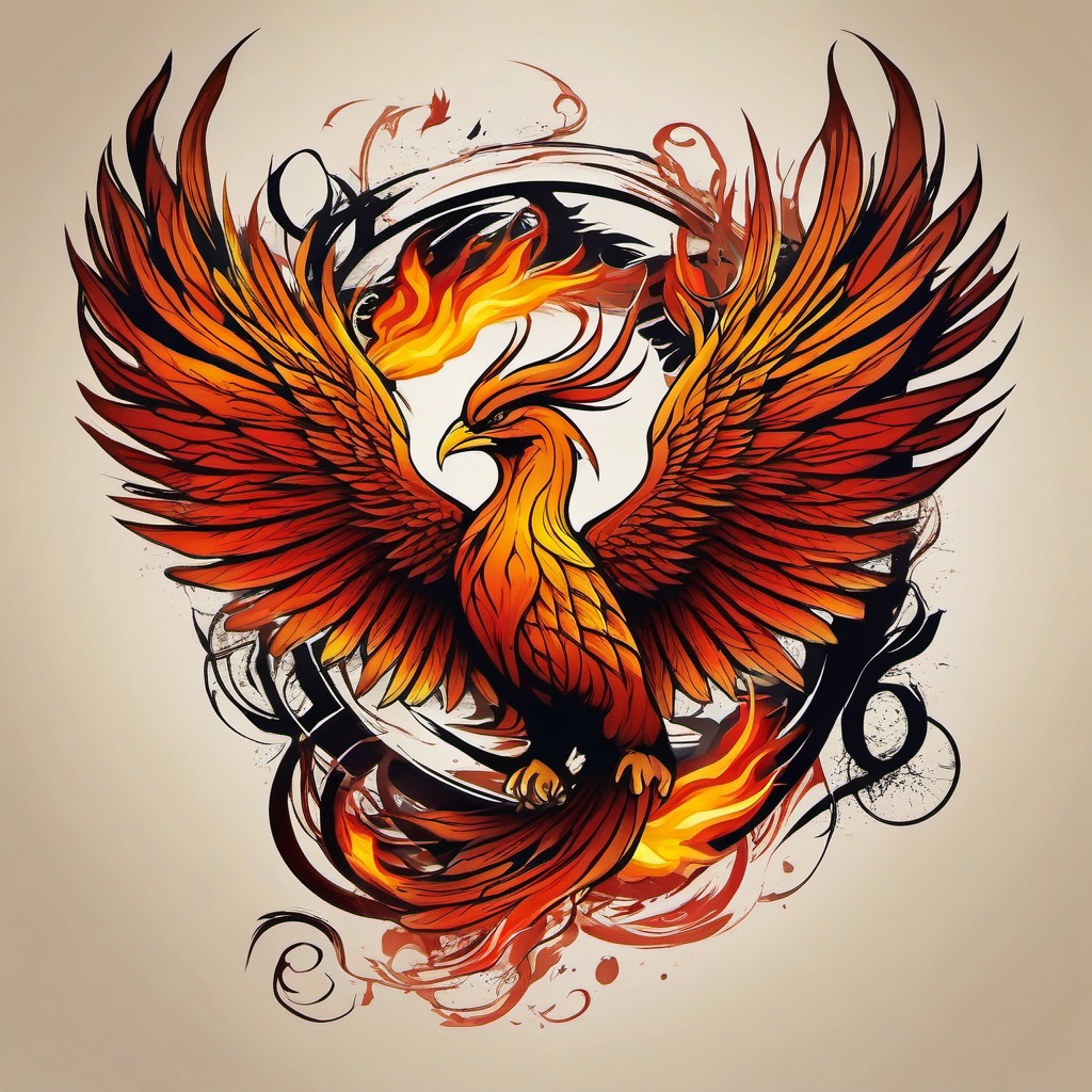 Rise of phoenix tattoo, Tattoos that represent the mythical phoenix's triumphant rise from its ashes. , color, tattoo design