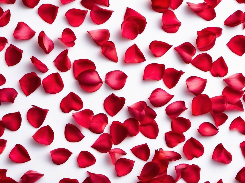 Valentine's Day background - Red rose petals scattered on a white silk background  aesthetic background wallpaper