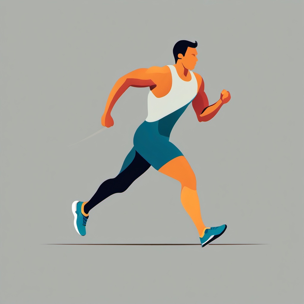 Runner clipart - runner in a relay race passing a baton  color,minimalist,vector clipart