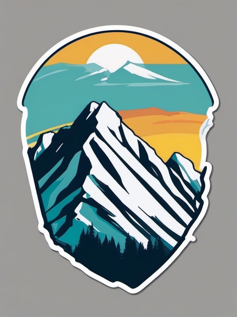 Banff Sulfur Mountain sticker- Stunning panoramic views in the Rockies, , sticker vector art, minimalist design