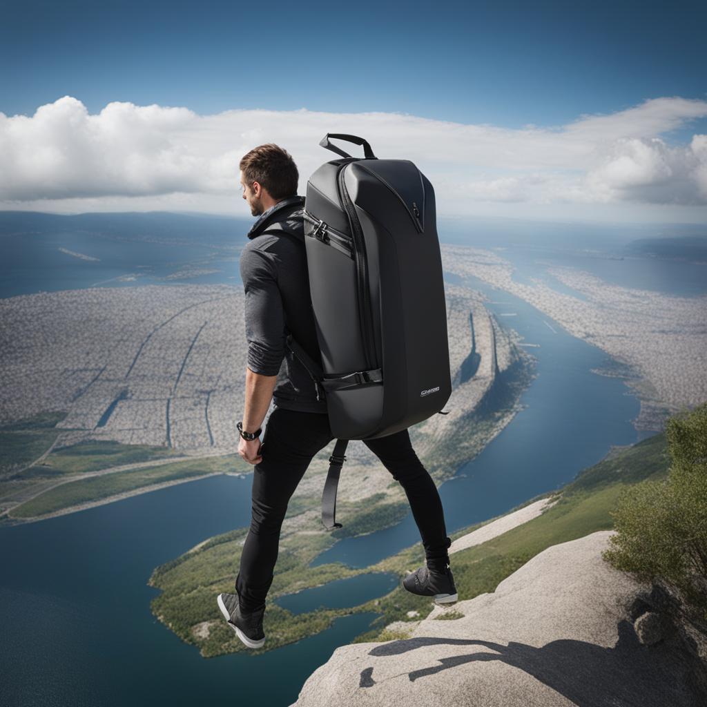 anti-gravity backpacks, allowing wearers to soar above landscapes and cityscapes. 