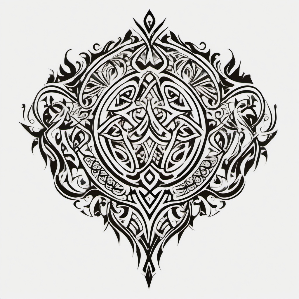 irish tribal tattoo designs  simple color tattoo,minimal,white background