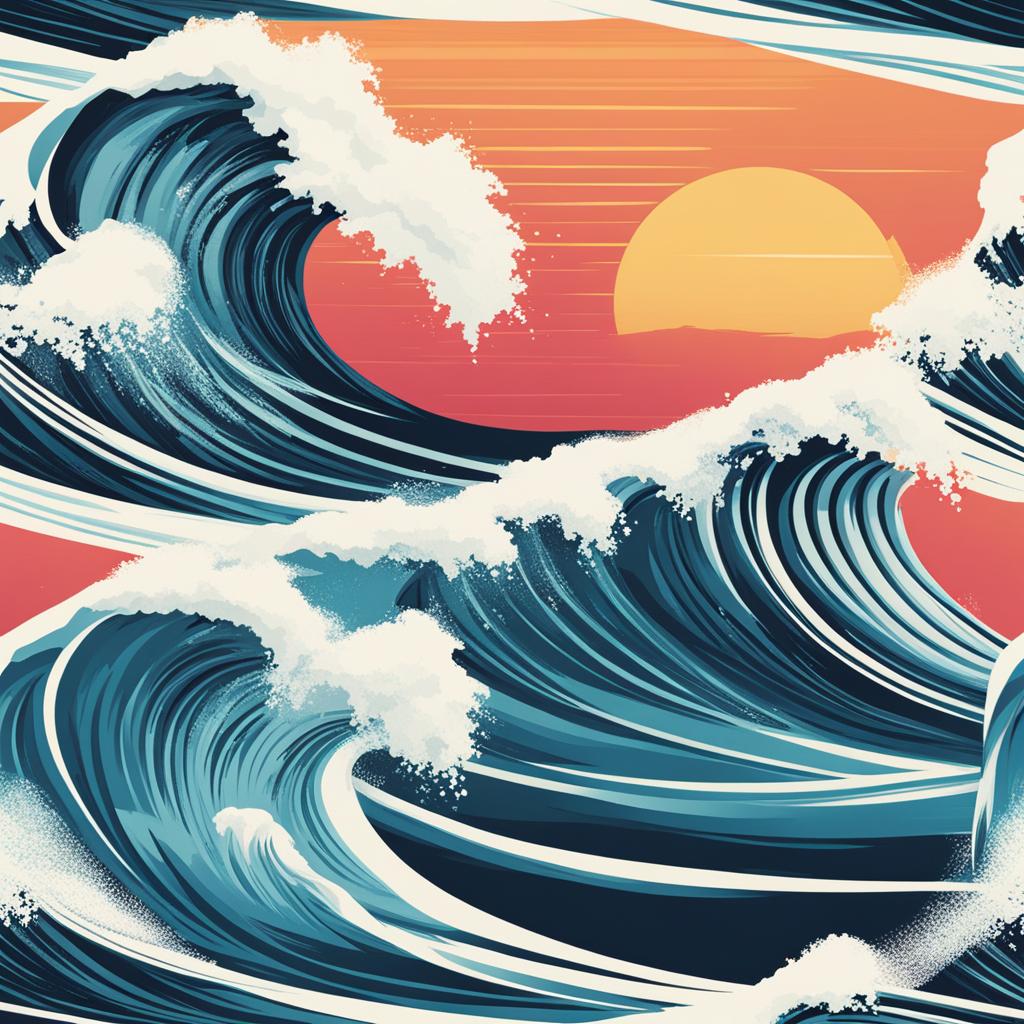 wave clipart - a rolling ocean wave, a surfer's paradise 