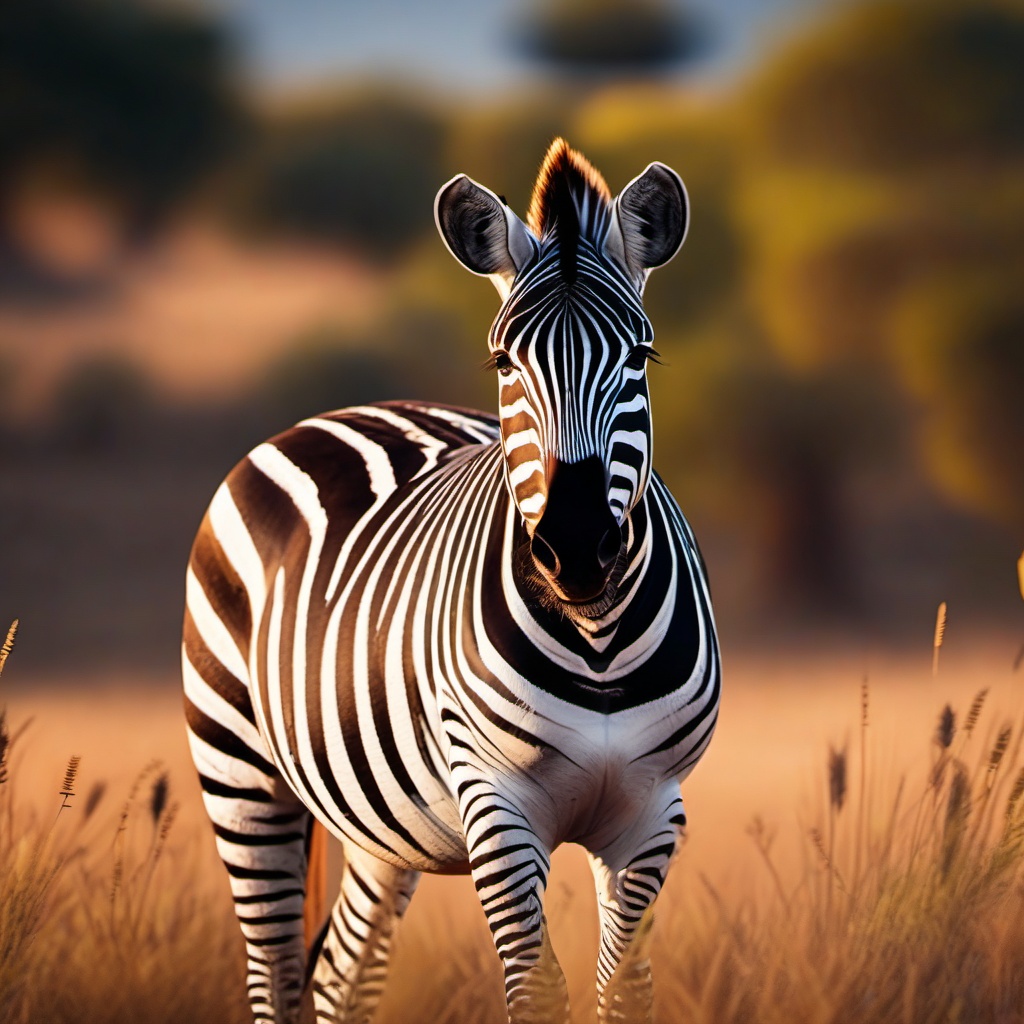 Cute Zebra Grazing in the African Savannah 8k, cinematic, vivid colors