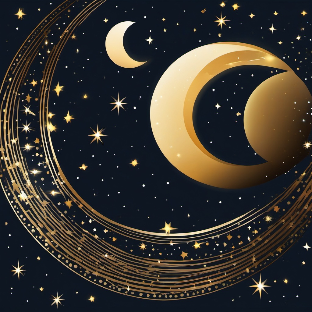 Moon and stars icon - Moon and stars icon for nighttime imagery,  color clipart, vector art