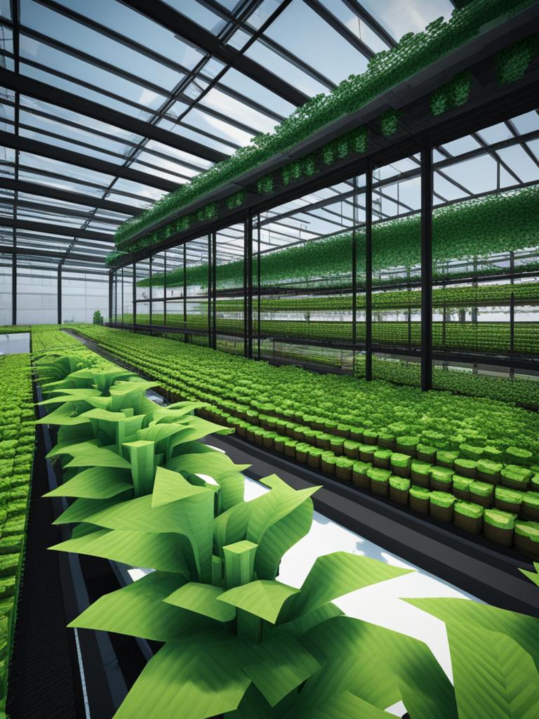 high-tech greenhouse using hydroponics and vertical farming - minecraft house design ideas minecraft block style