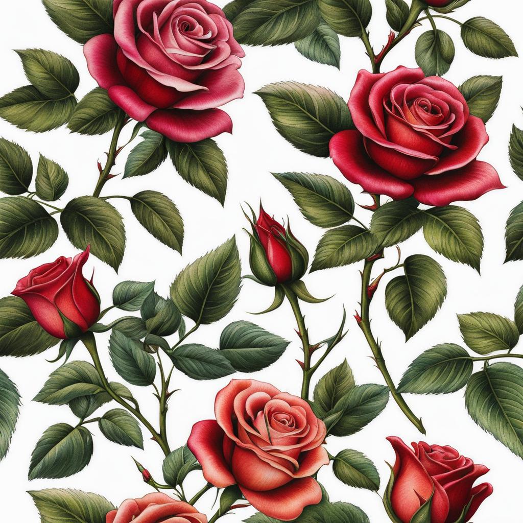 Rose with stem tattoo, Tattoos featuring roses with detailed stems.  color, tattoo patterns, white clean background