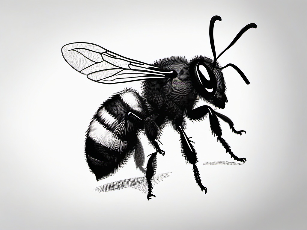 drawing of a mining bee  minimal rough sketch scribbles,doodles,black and white