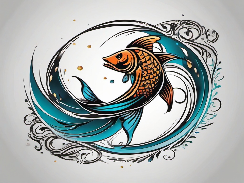 best pisces tattoo designs  simple vector color tattoo