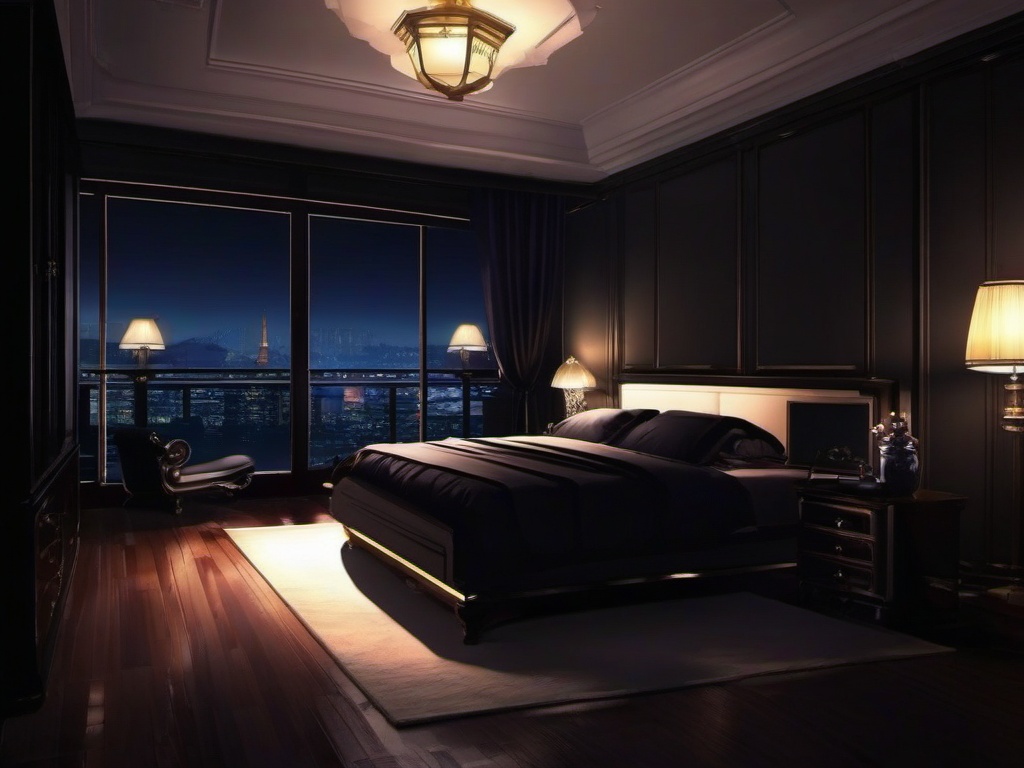 Dark Anime Bedroom Background  ,desktop background wallpaper