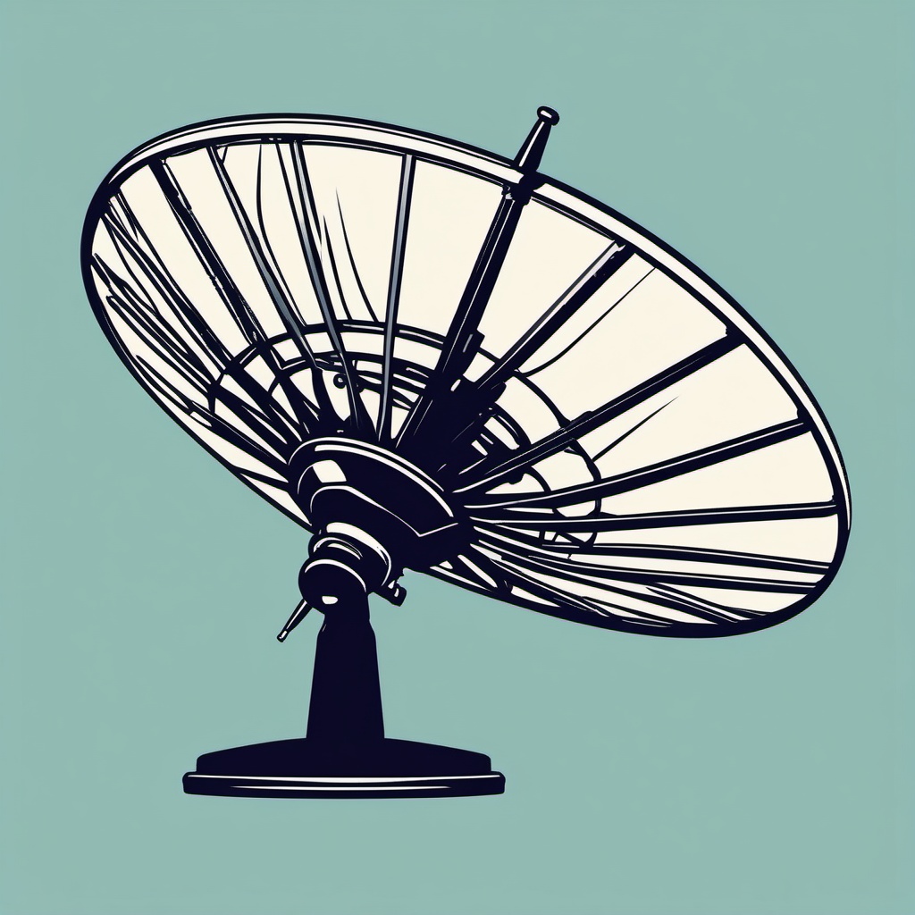 Satellite Dish clipart - Satellite dish for signal reception, ,vector color clipart,minimal